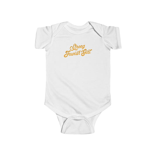 Strong Jewish Girl Classic Logo Baby Onesie