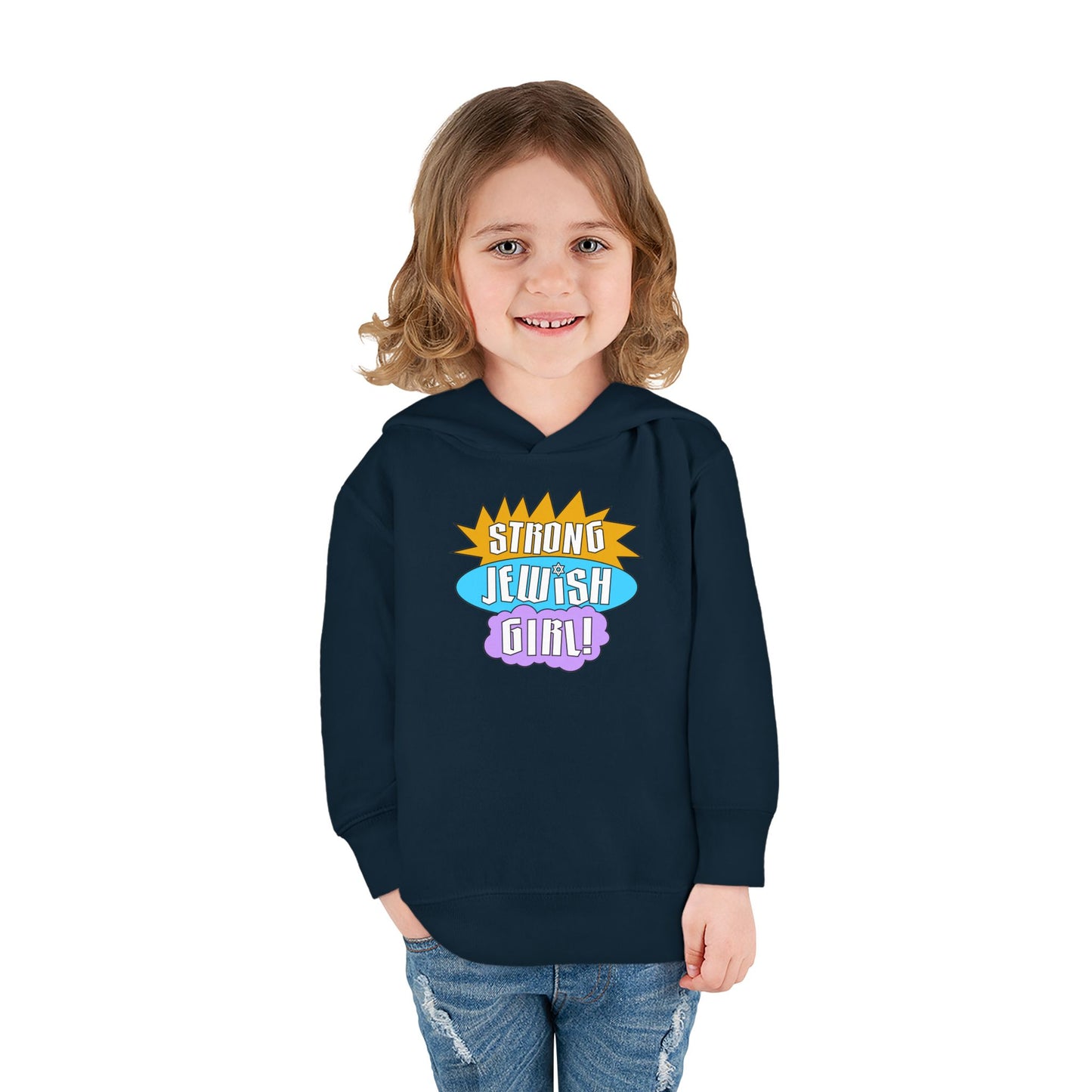 Strong Jewish Girl Mod Logo Toddler Pullover Fleece Hoodie - baby