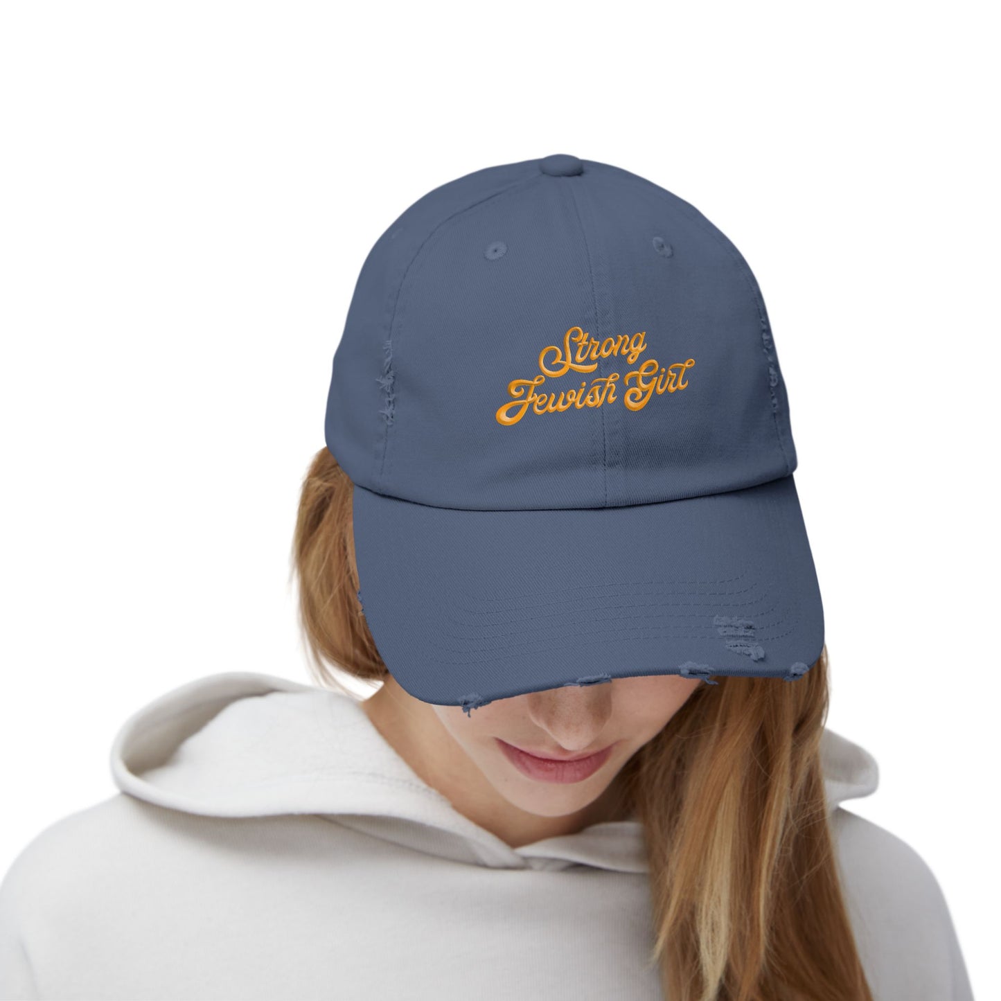 Strong Jewish Girl Classic Logo Distressed Cap
