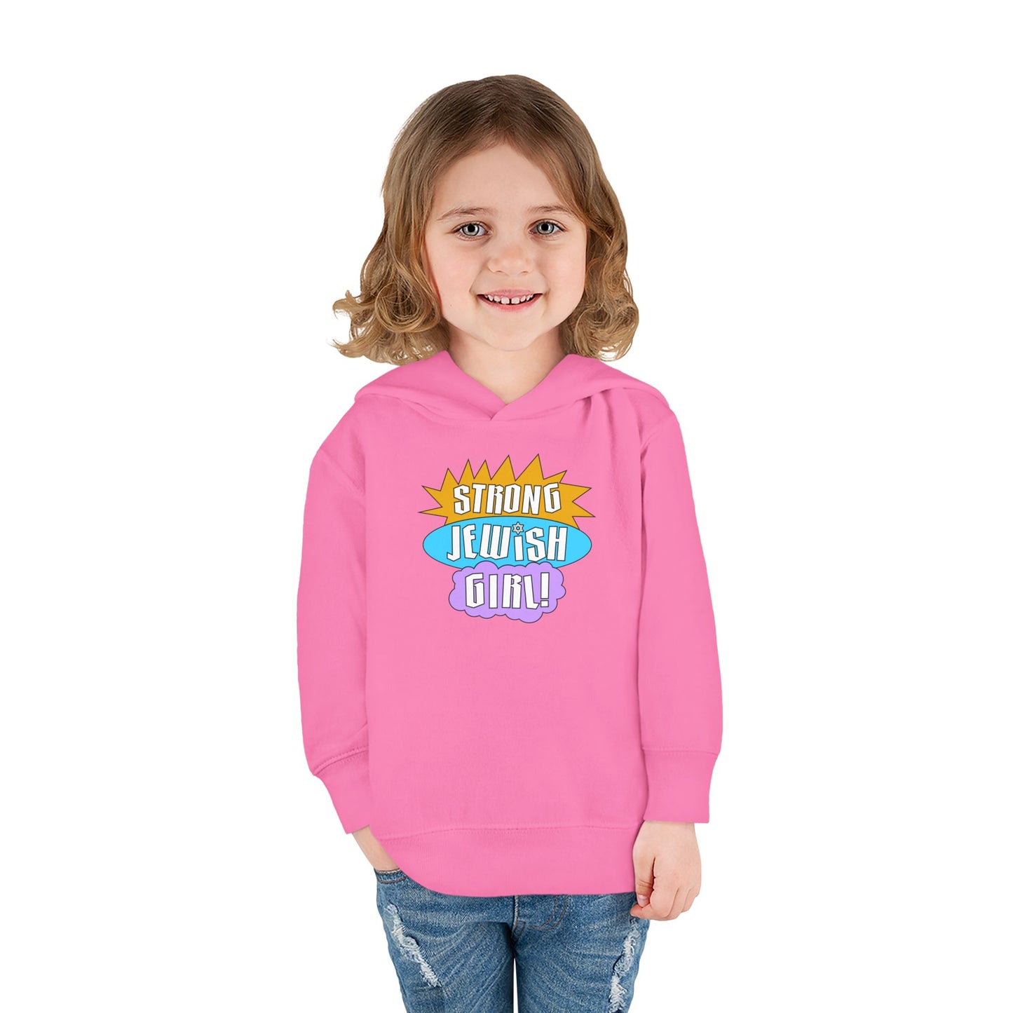 Strong Jewish Girl Mod Logo Toddler Pullover Fleece Hoodie - baby